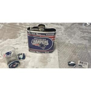 New England Patriots Flask And Shot Glass XXXVI